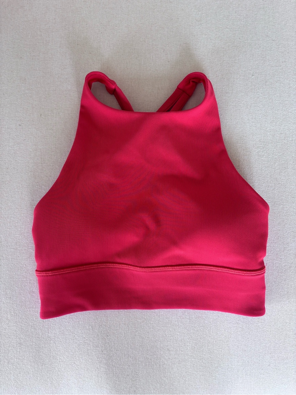 Lululemon Energy Bra High Neck Long Line red coral 4 - Picture 3 of 5